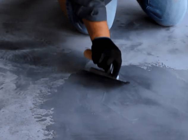 Нанесение арт-бетона